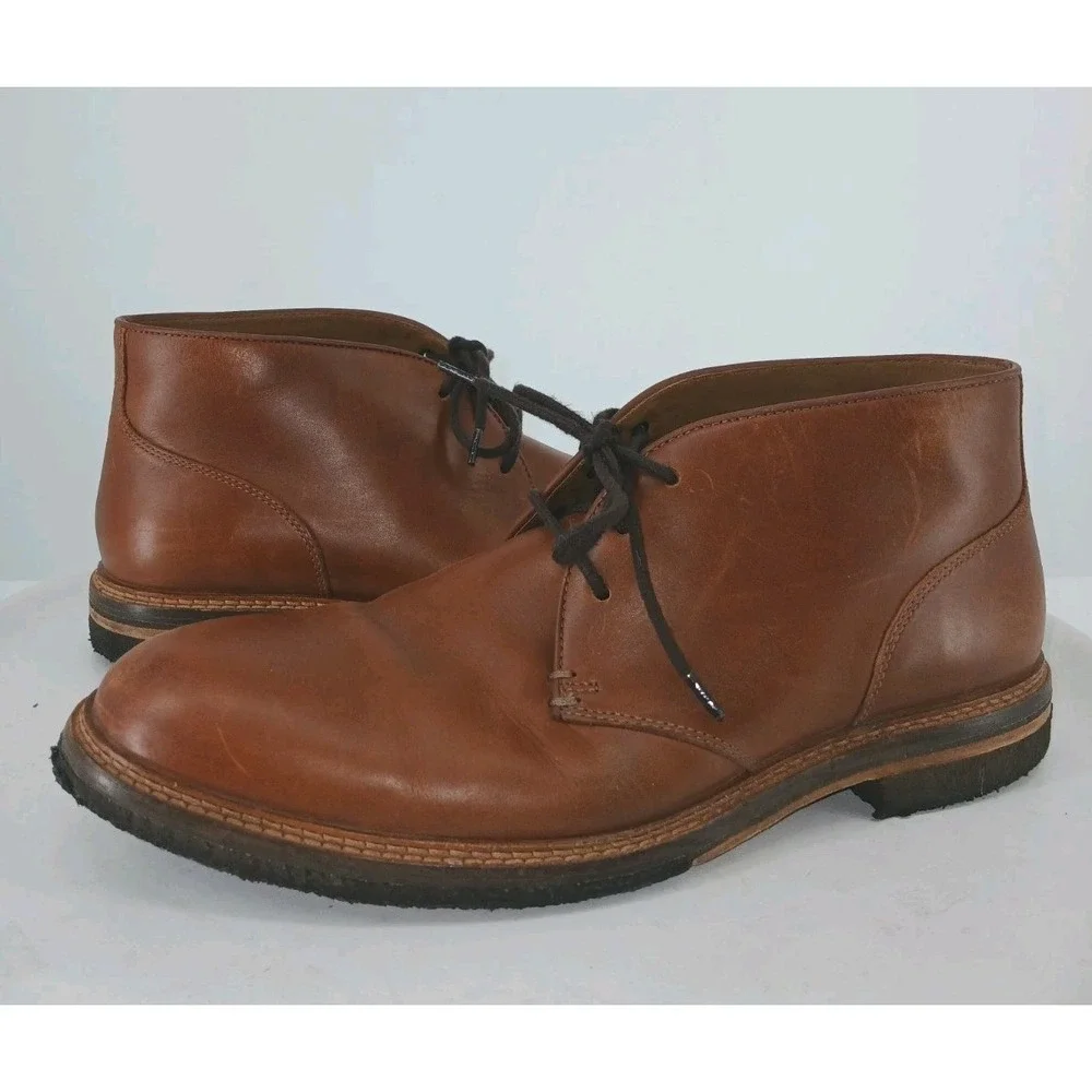 Johnston & Murphy Ankle Boots Mens Size 10M Brown Leather Chukka Lace Up C117